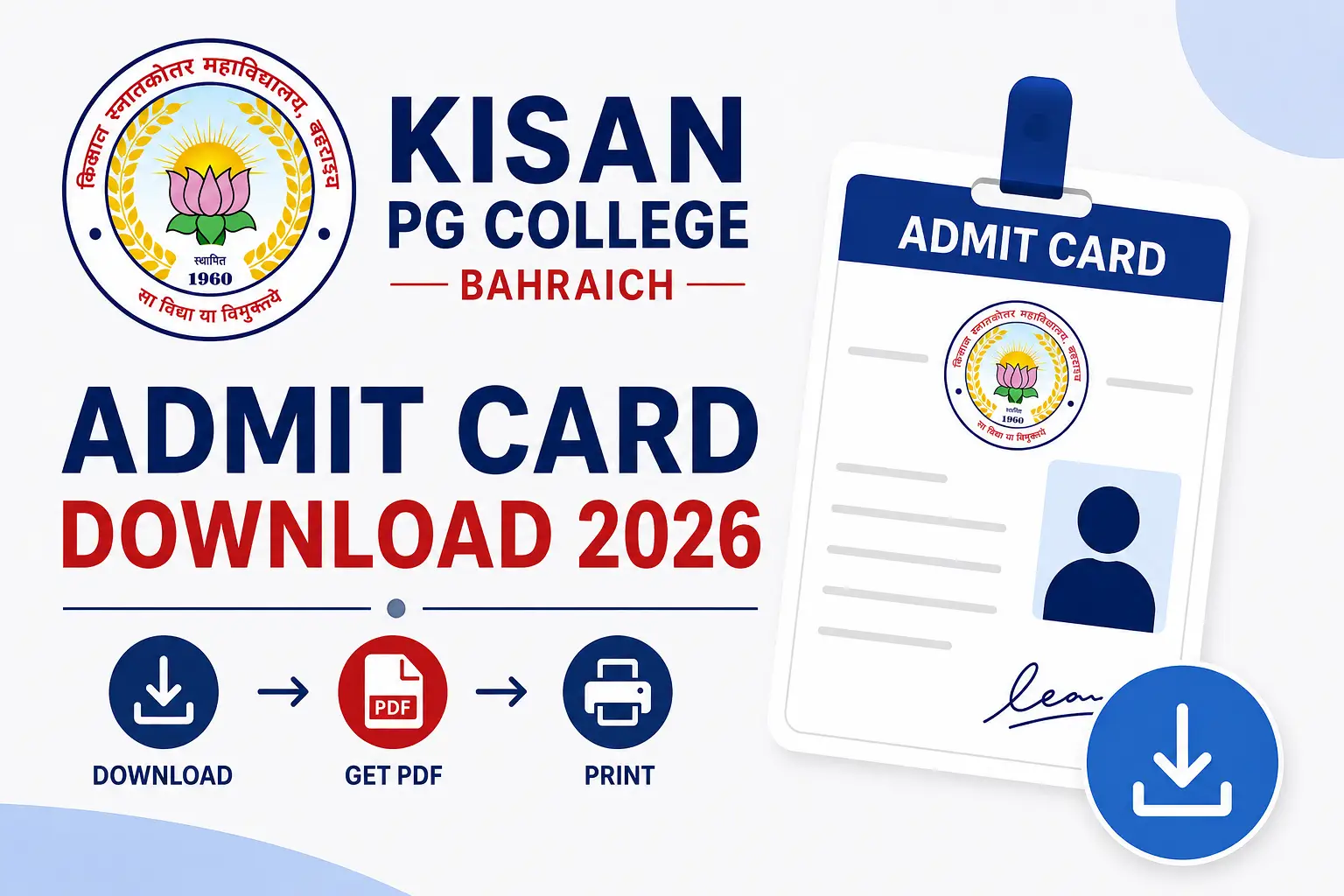 Kisan PG College Admit Card 2026 Download
