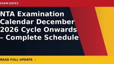 NTA Examination Calendar December 2026 Cycle Onwards – Complete Schedule